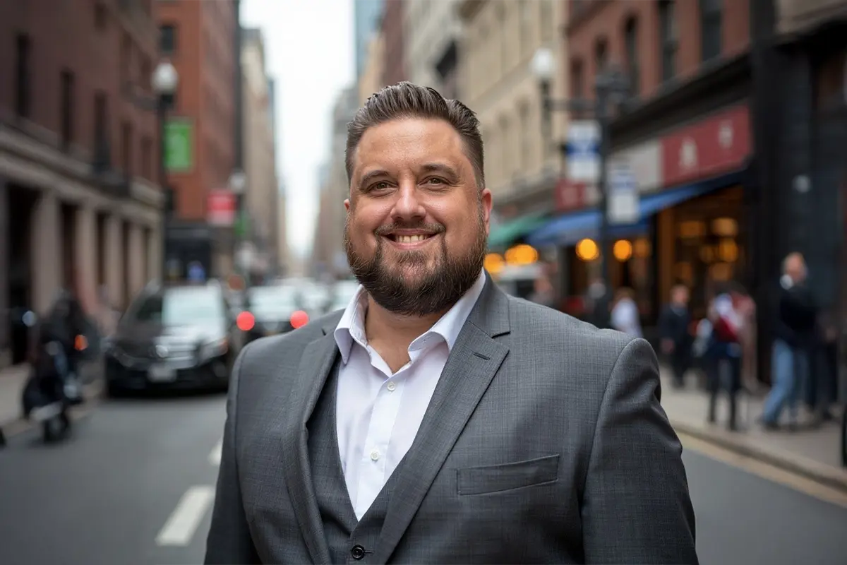 SecureWon engineer Josh santos posing for a photo in the street