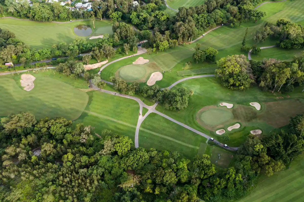 Aerial View of a Lush Green Golf Course